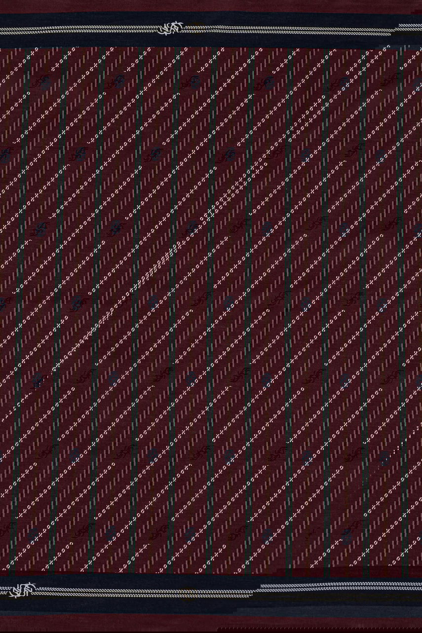 Шал Drôle de Monsieur Drôle de Monsieur Le Foulard Rayure Monogramme Pocket Square Бургунди | I.BA021.CO128, 1