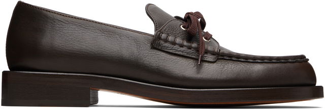 Textured Leather Lace-Up Loafers 'The Marino'
