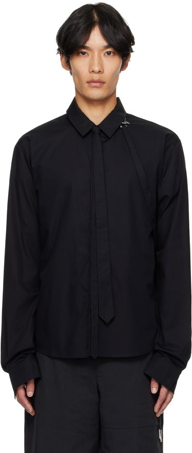 Риза HELIOT EMIL Spectra Strap-Detail Shirt Черно | PREAW25_M_05_067_BLK01, 0