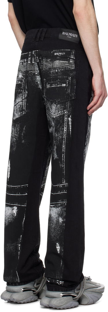 Дънки Balmain Balmain Loose-Fit Biker Print Jeans Черно | EH1ML155DF52, 2