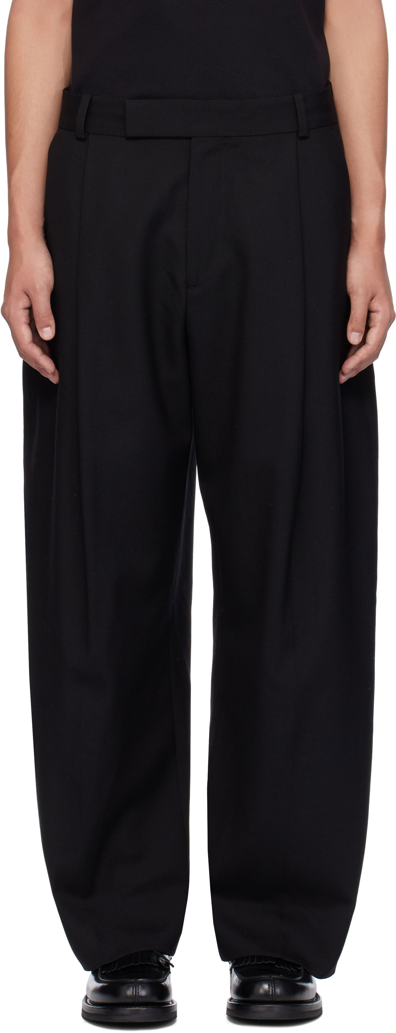 Панталони Studio Nicholson Studio Nicholson Pull Wool Trousers Черно | PULL SNM - 1278, 0