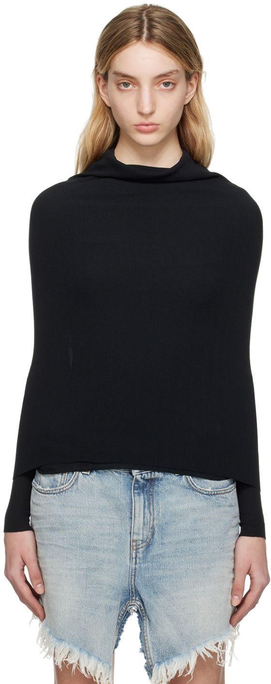 Пуловер Balenciaga Off-The-Shoulder Черно | 718957 T6208, 0