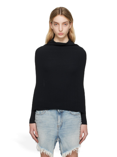 Пуловер Balenciaga Off-The-Shoulder Черно | 718957 T6208