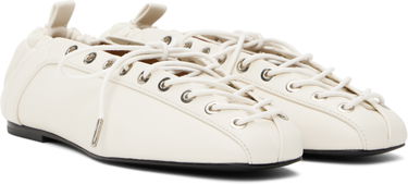 Pокля GANNI GANNI Lace-Up Ballerina Flats Бяло | S2962, 3