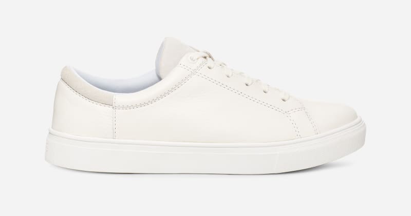 Кецове и обувки UGG ® Baysider Low Weather Trainer for Men in White Leather, Size 6 Бяло | 1130753-WHTL, 0