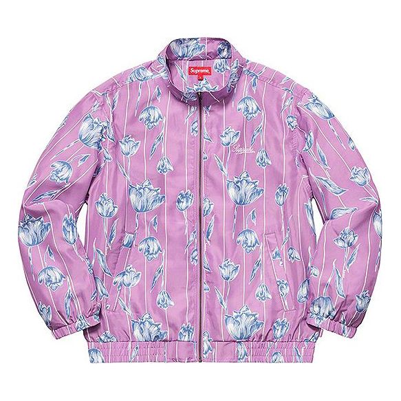 Яке бомбър Supreme Floral Silk Track Jacket Лилаво | SUP-SS19-10343