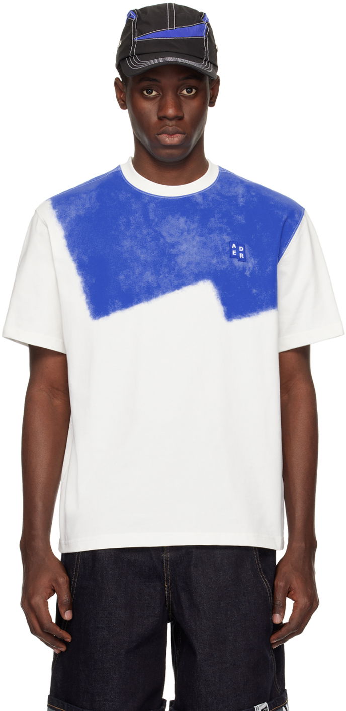 Тениска ADER ERROR White & Blue Print T-Shirt Бяло | BMSGFYTS0102OW