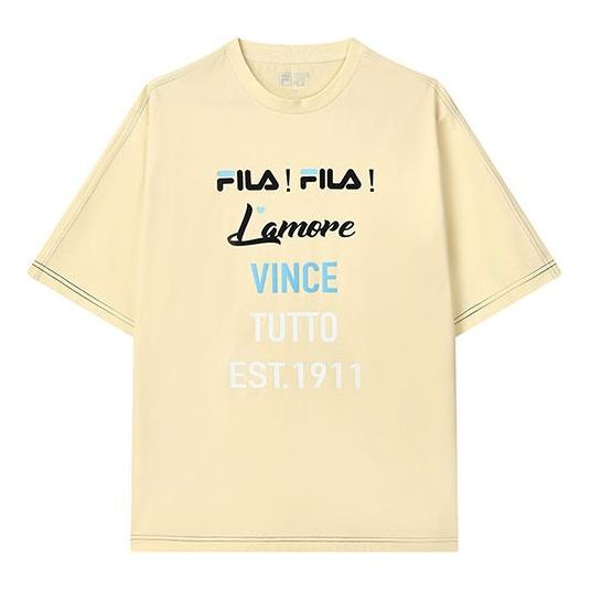 Тениска FILA Letters Logo Print Sport Loose Fit T-Shirt Жълто | F11M133183F-YE