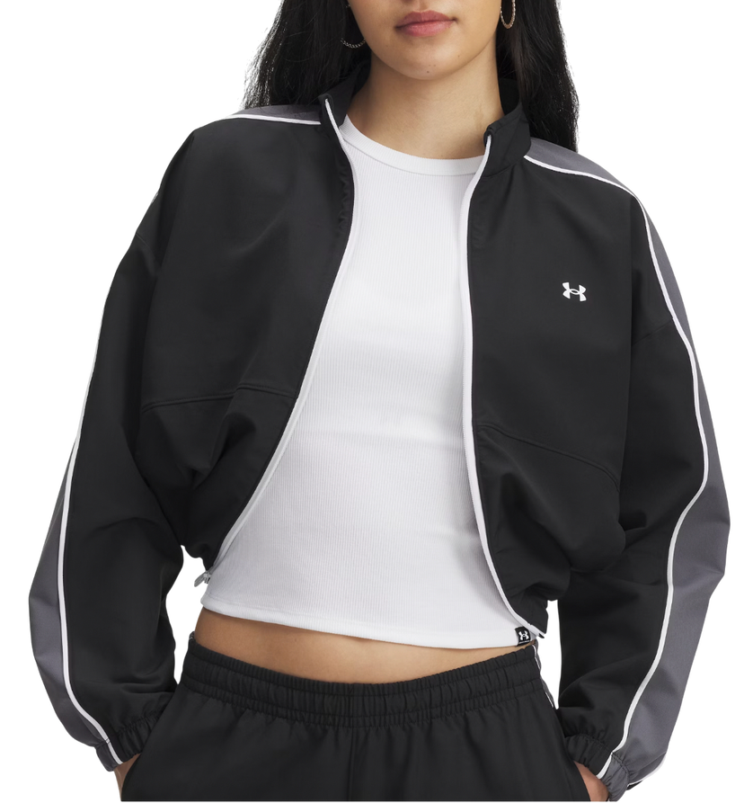 Яке Under Armour Rival Swoven Cropped Full-Zip Track Jacket Черно | 6003715-003