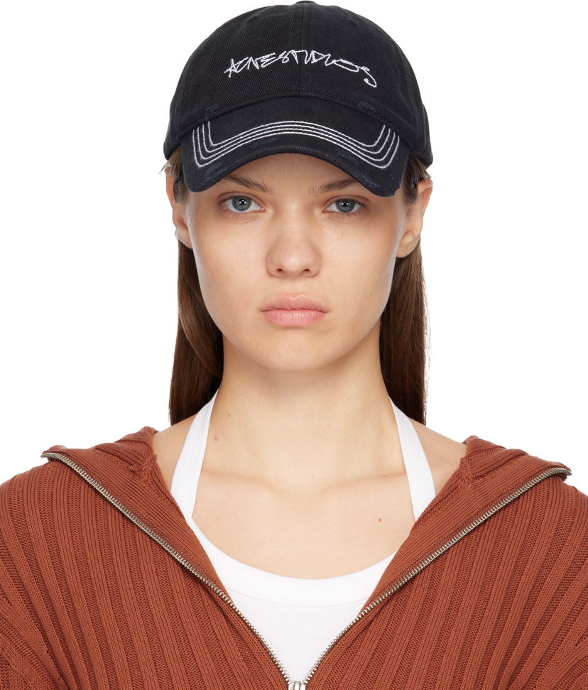 Шапка с козирка Acne Studios Acne Studios Embroidered Logo Twill Cap Черно | C40438-