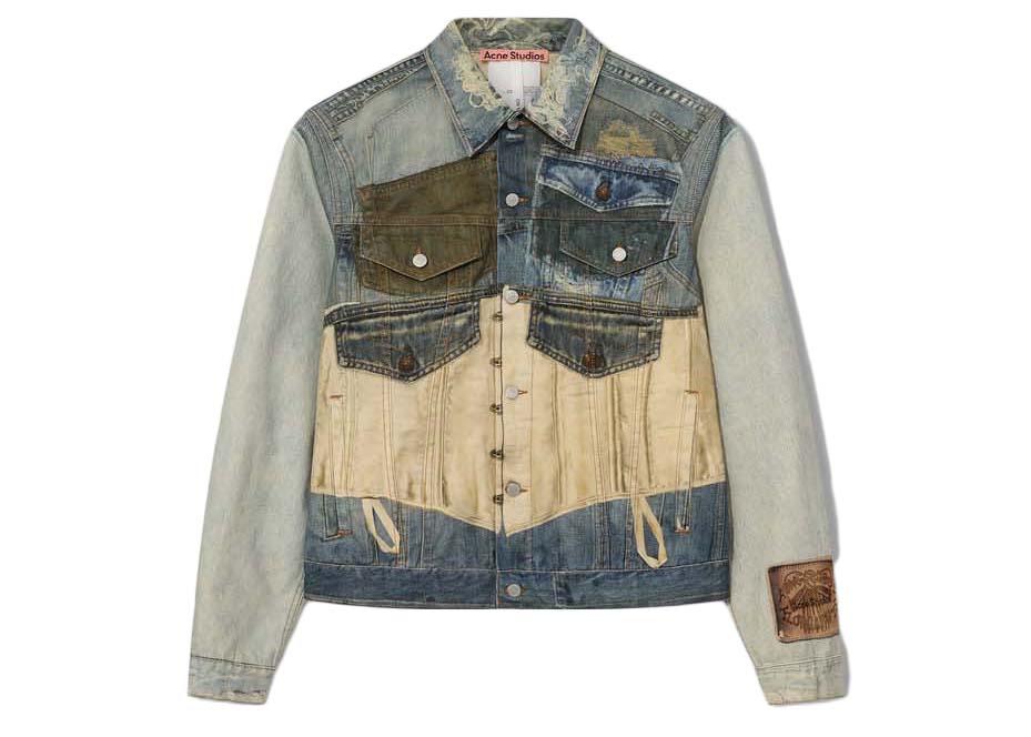 Яке Acne Studios Printed Fitted Jacket Mid Blue Сиво | B90747-863, 0