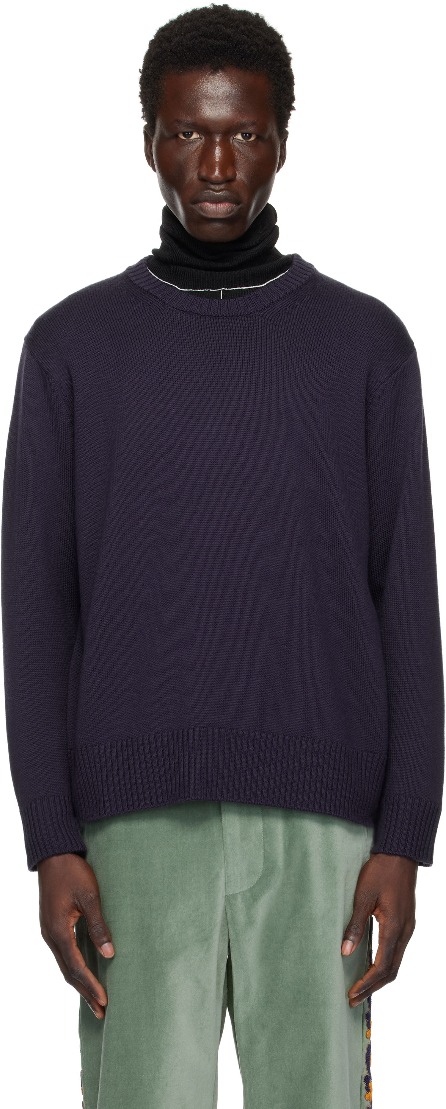Пуловер Bode Juniper Knit Sweater Синьо | MRF24KT021, 0