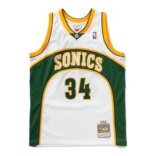 Фланелка Mitchell & Ness Seattle SuperSonics Ray Allen Swingman Jersey Бяло | SMJYCP20036-SSUWHIT06RAL, 0