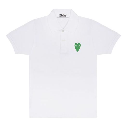 Поло тениска Comme des Garçons Play Emblem Polo Бяло | AZ-T046-051-5