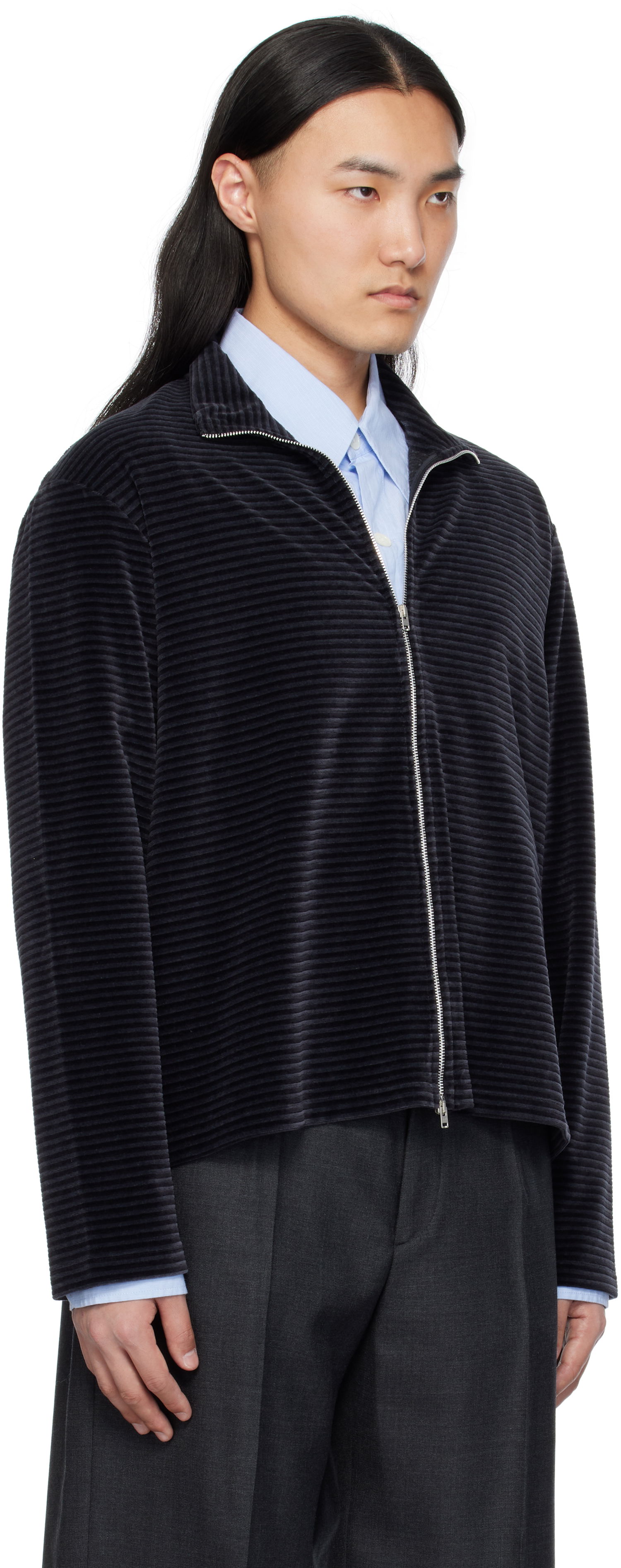 Пуловер OUR LEGACY Our Legacy Shrunken Full-Zip Track Jacket Черно | M4243SPS, 1