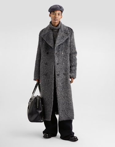 Палта Dolce & Gabbana Long Double-breasted Fur-effect Coat Сиво | G054CTFUZDDS8290, 1