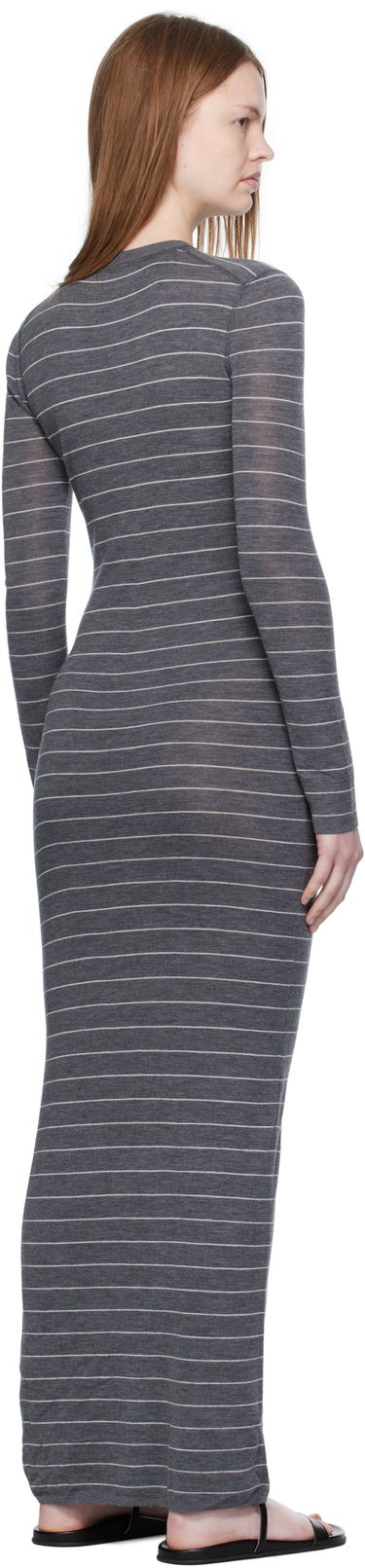 Pокля Nanushka Nanushka Dakoa Striped Terry Merino Maxi Dress Сиво | NW25PFDR03994, 2