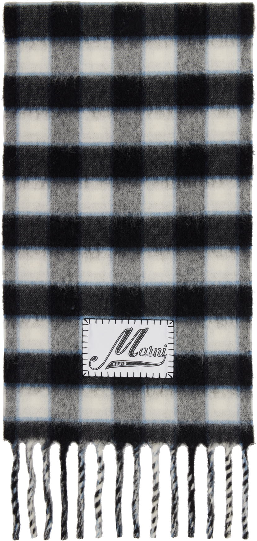 Шал Marni Double Check Logo Wool Mohair Scarf Многоцветен | SCMC0140Y0 UAW052