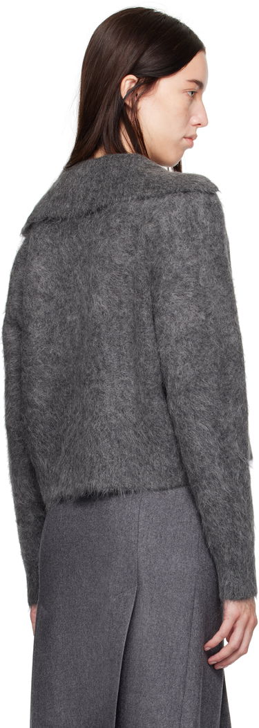 Пуловер Loulou de Saison Loulou de Saison Ambrose Cropped Collared Sweater Сиво | AMBROSE, 2