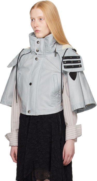 Яке Burberry Burberry Hooded Capelet Jacket Сиво | 8109388, 3