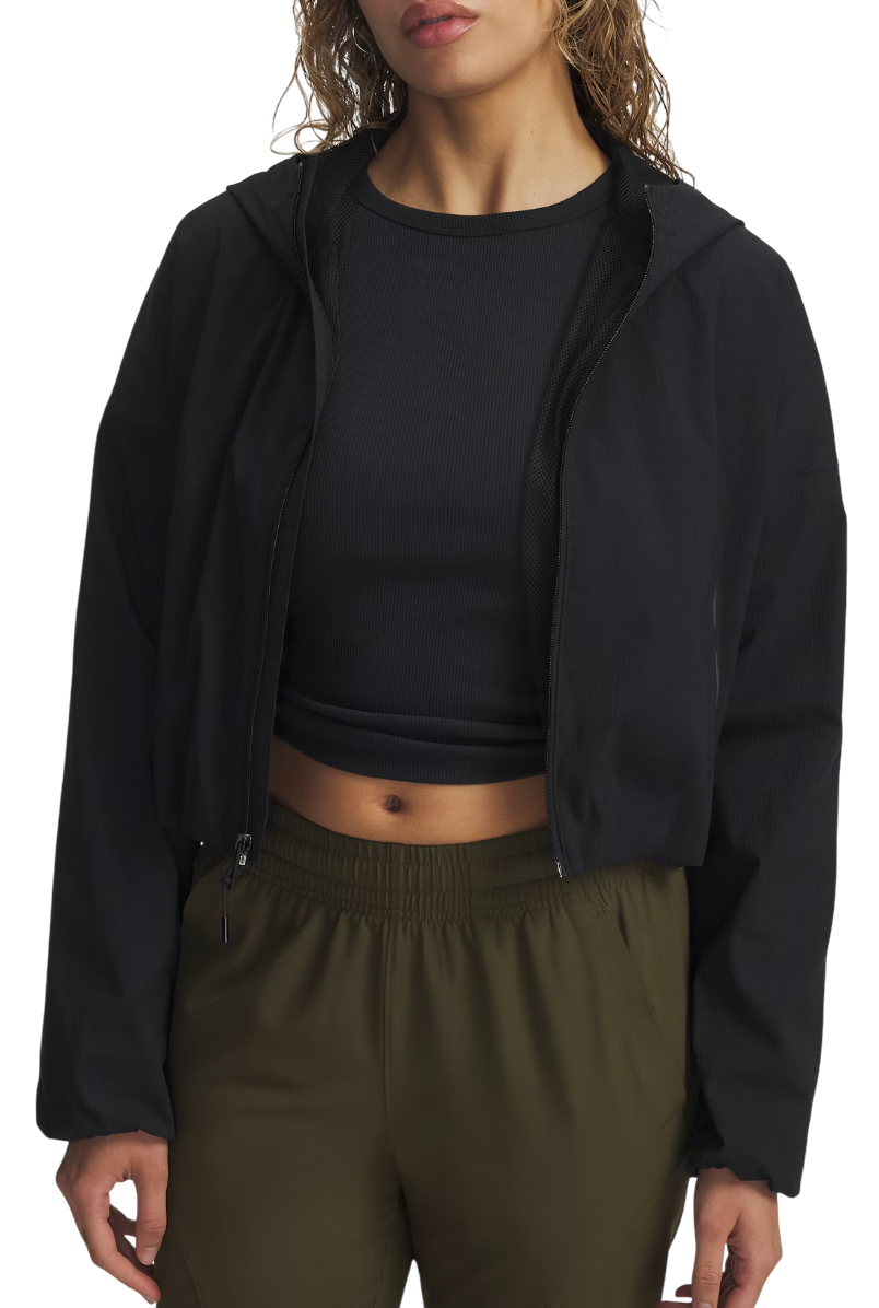 Ветровка Under Armour Unstoppable Woven Ripstop Hooded Cropped Full-Zip Jacket Черно | 6005967-003