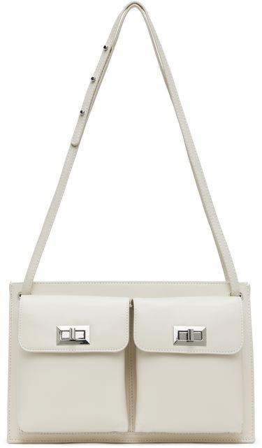Чанта през рамо BY FAR Double Pocket Shoulder Bag Бяло | MWBSB024LL002WH020PL, 0