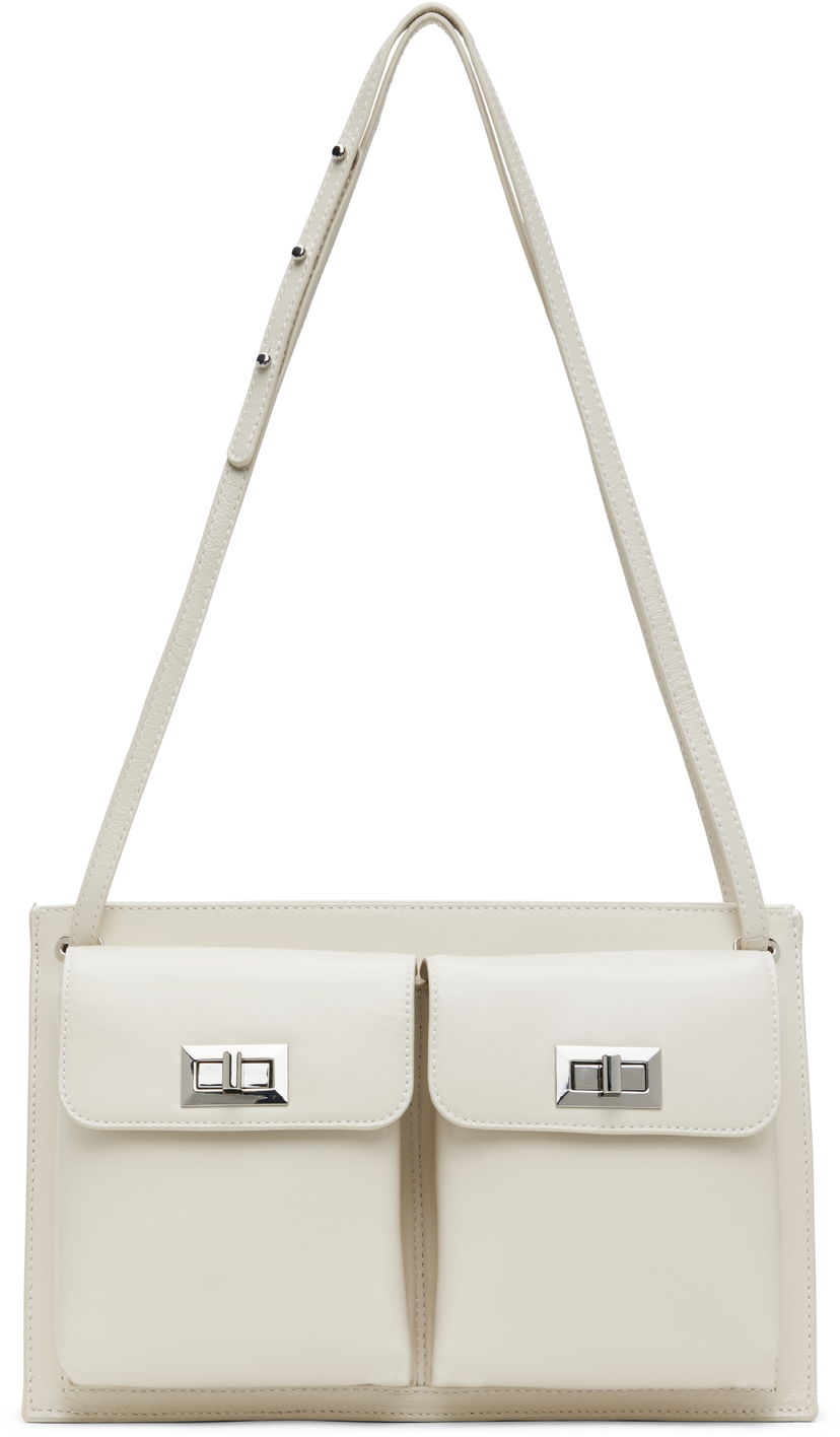 Чанта през рамо BY FAR Double Pocket Shoulder Bag Бяло | MWBSB024LL002WH020PL