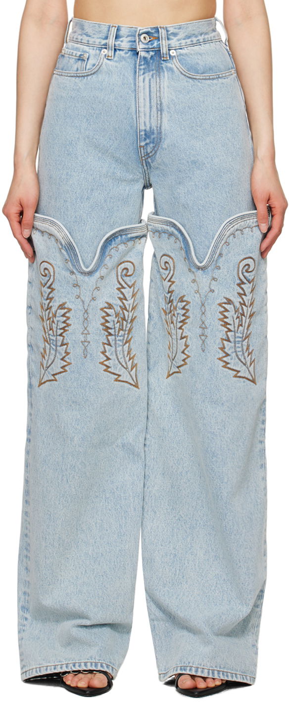 Blue Maxi Cowboy Cuff Jeans