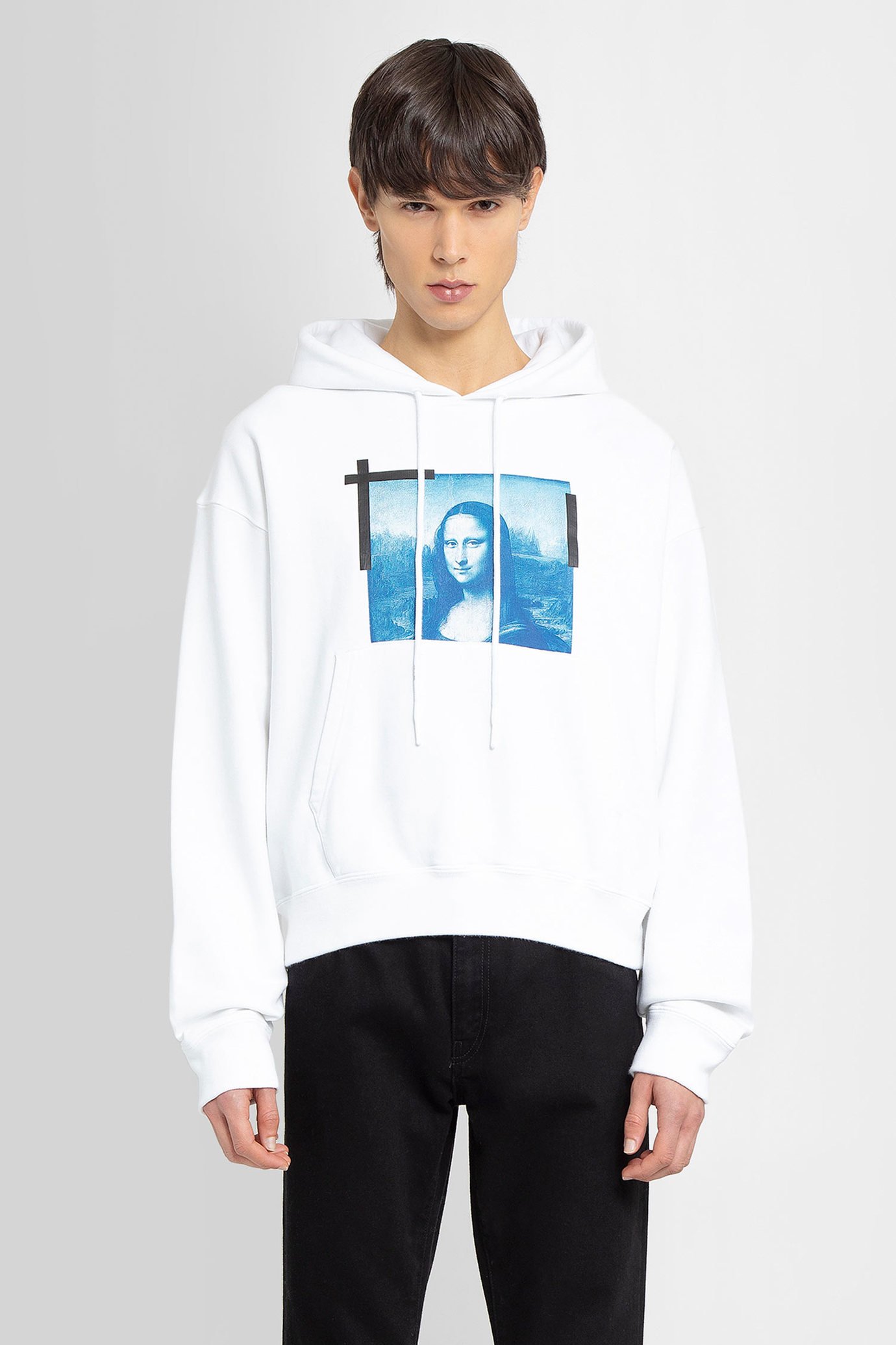 Суитчър Off-White Monalisa Over Hoodie Бяло | OMBB037C99FLE0050145, 0