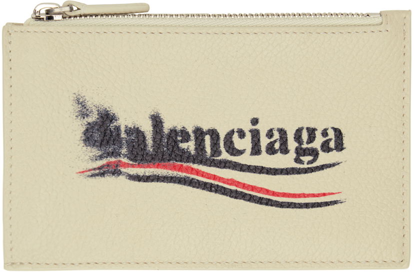 Портфейл Balenciaga Off-White Cash Large Long Coin & Card Holder Бежово | 6405352AA3B9224