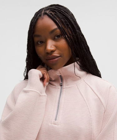 Суитчър lululemon Scuba Waffle Half-Zip Cropped Sweatshirt Розово | prod20005887, 3