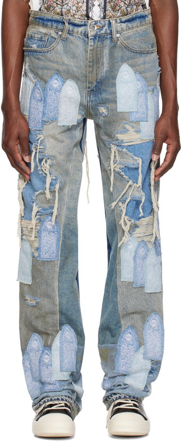 Дънки Who Decides War Who Decides War Patched Arch Repaired Blowout Jeans Синьо | 1120970009SS25, 0