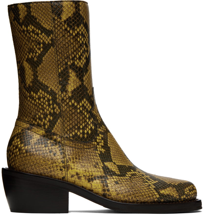Кецове и обувки Dries Van Noten Dries Van Noten Snake Print Boots Жълто | MS232-753-541