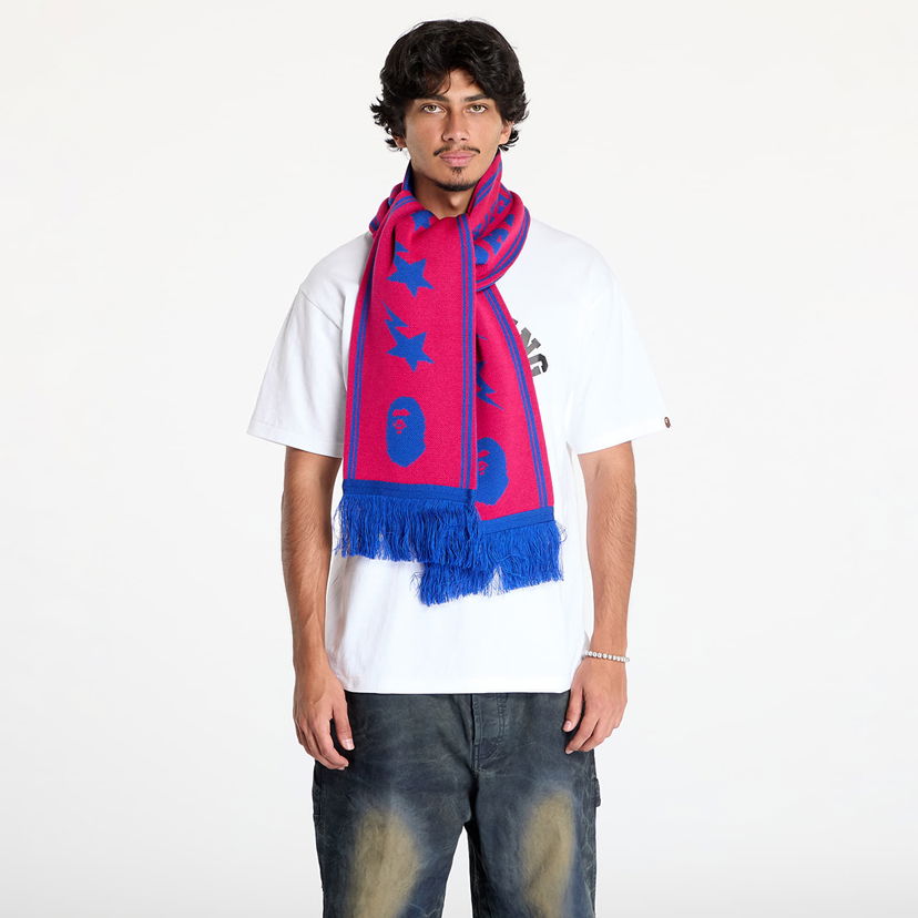 Шал BAPE Jacquard Bape Logo Long Scarf Розово | 001GDK801011M PNK