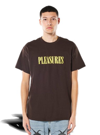 Тениска Pleasures Tickle Logo Tee Кафяво | P22SP054-BROWN