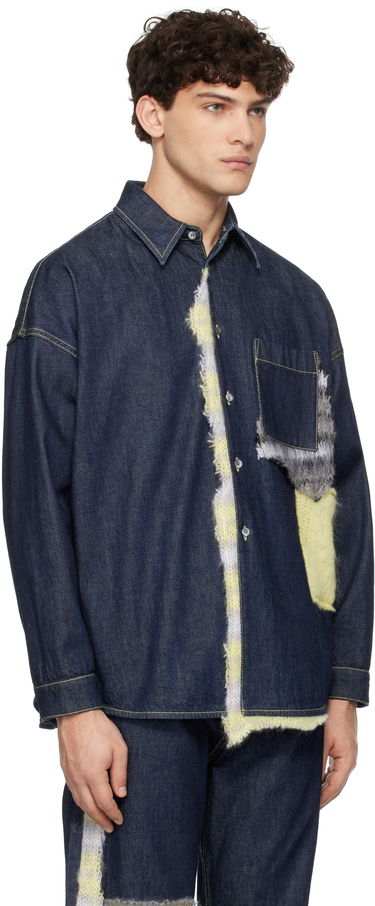 Риза Marni Marni Wool Patched Denim Shirt Синьо | CUJU0061LX USCX27, 1
