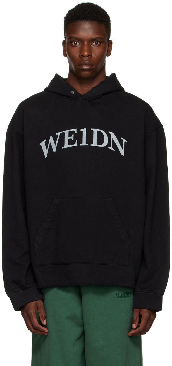 Суитчър We11done Distressed Hoodie Черно | WD-TH3-22-716-U-BK, 0