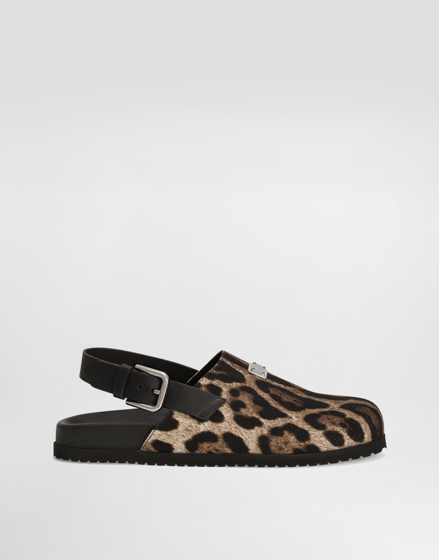 Кецове и обувки Dolce & Gabbana Dolce & Gabbana Canvas Leopard Print Mules with Back Strap Кафяво | A80465A6A87HY13M, 0