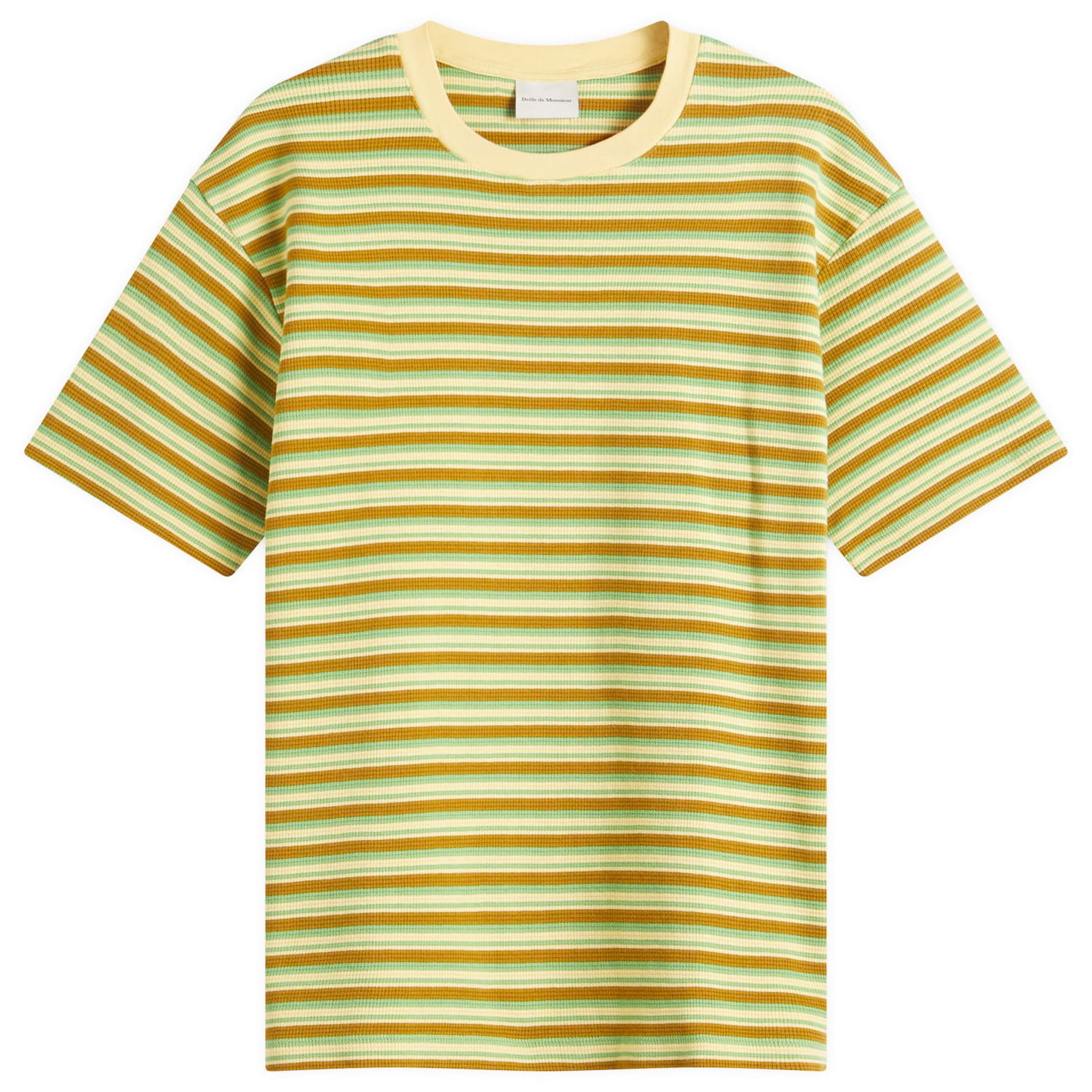 Тениска Drôle de Monsieur Drôle de Monsieur Striped T-Shirt, Size Large Жълто | G-TS245-CO203-MS, 0