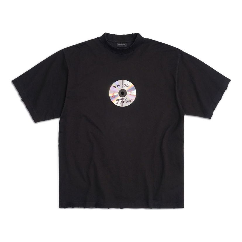 Тениска Balenciaga To My Love Graphic T-Shirt Черно | 764235TQVE41055