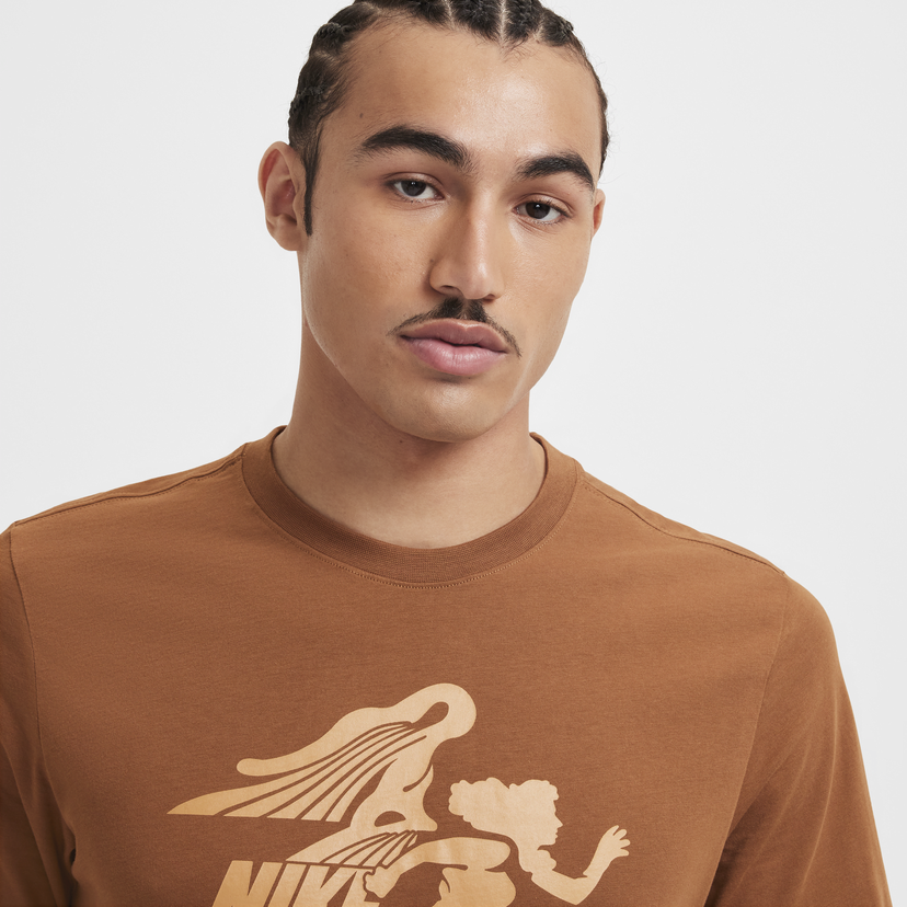 Тениска Nike T-Shirt Print Brown Кафяво | FZ7985-281