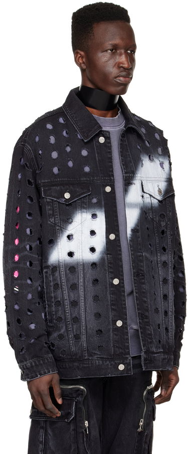 Яке We11done We11done Distressed Logo Denim Jacket Черно | WD-DJ1-22-355-U-WB, 1
