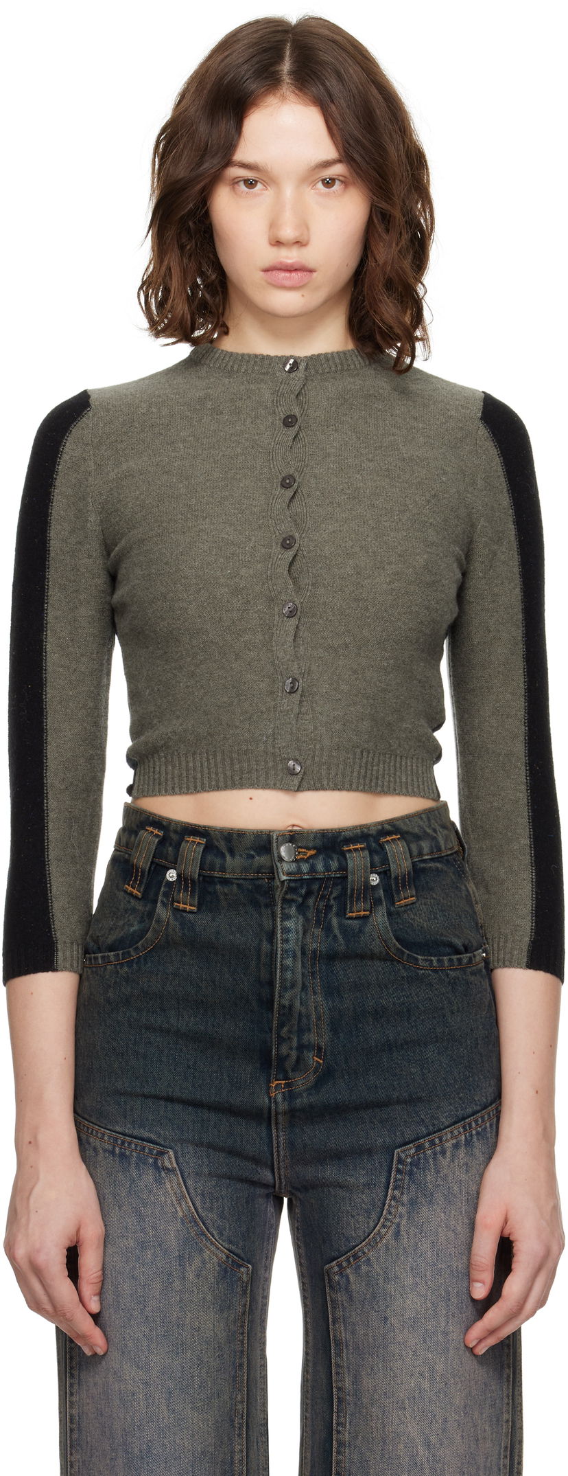 Пуловер Eckhaus Latta Eckhaus Latta Racer Cardigan Сиво | 8261-EL-PF25-R -