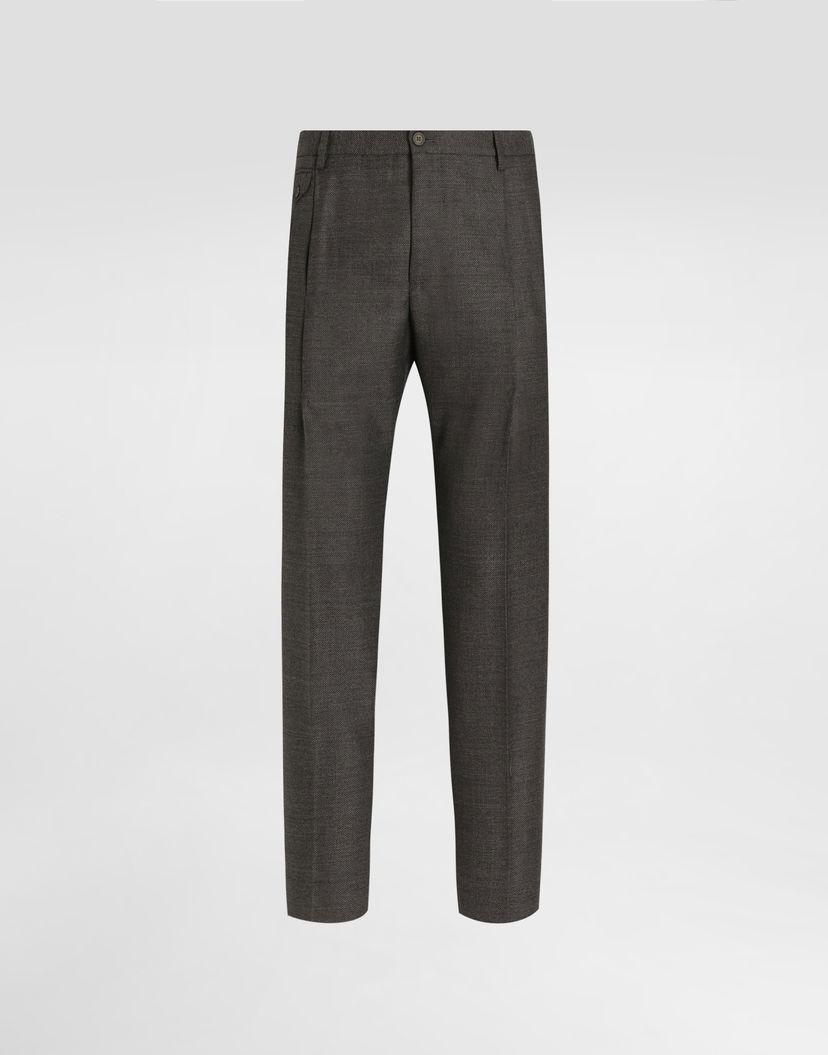 Панталони Dolce & Gabbana Pleated Wool Trousers Сиво | GV4EETFU25ES8290