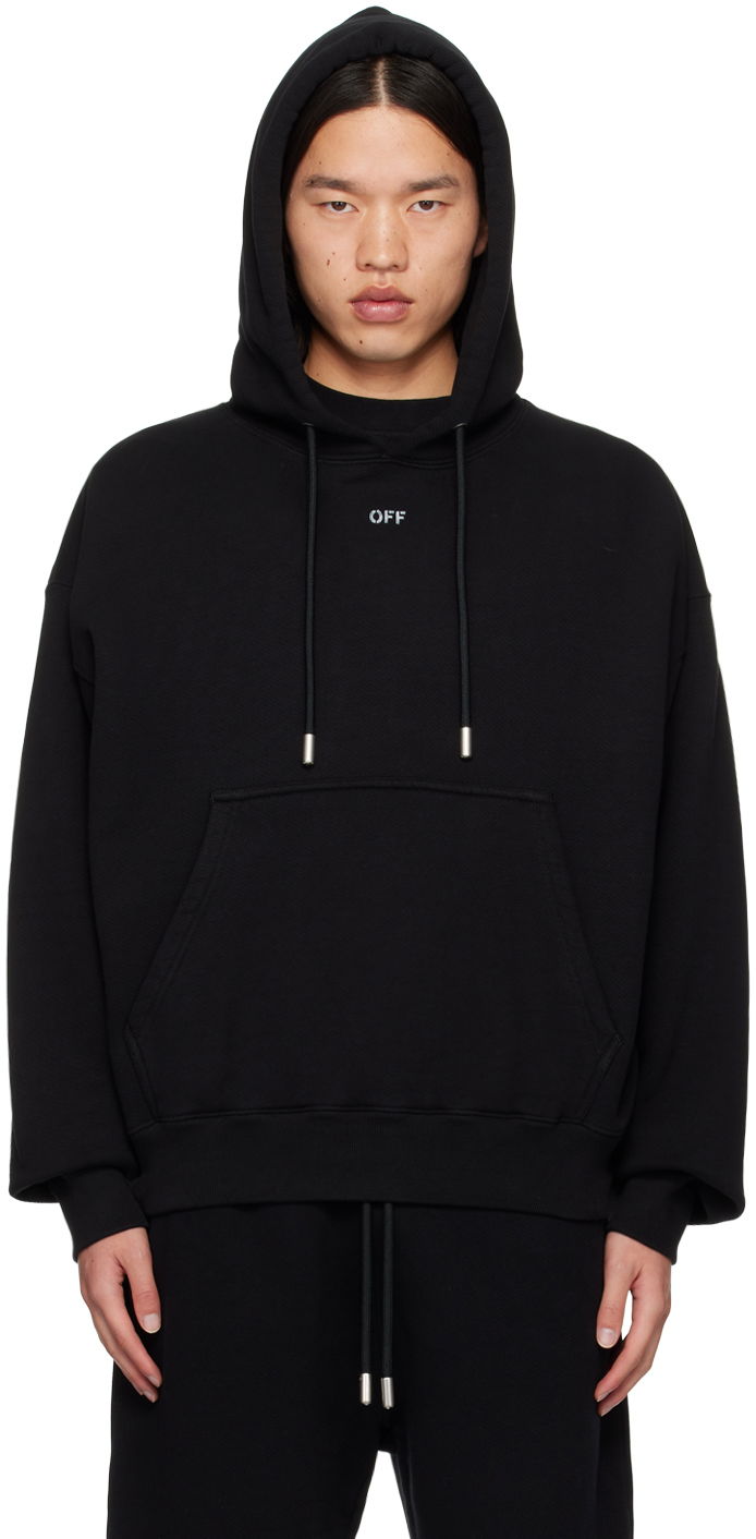 Суитчър Off-White Black Off Stamp Skate Hoodie Черно | OMBB085C99FLE0101001