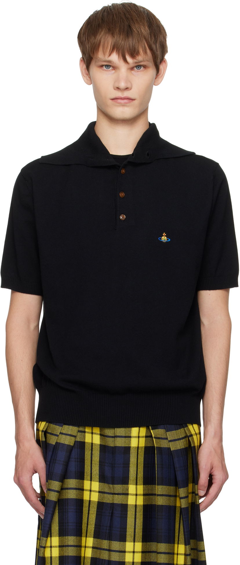 Поло тениска Vivienne Westwood Vivienne Westwood Alex Knit Polo Черно | 2701001P-Y001V-