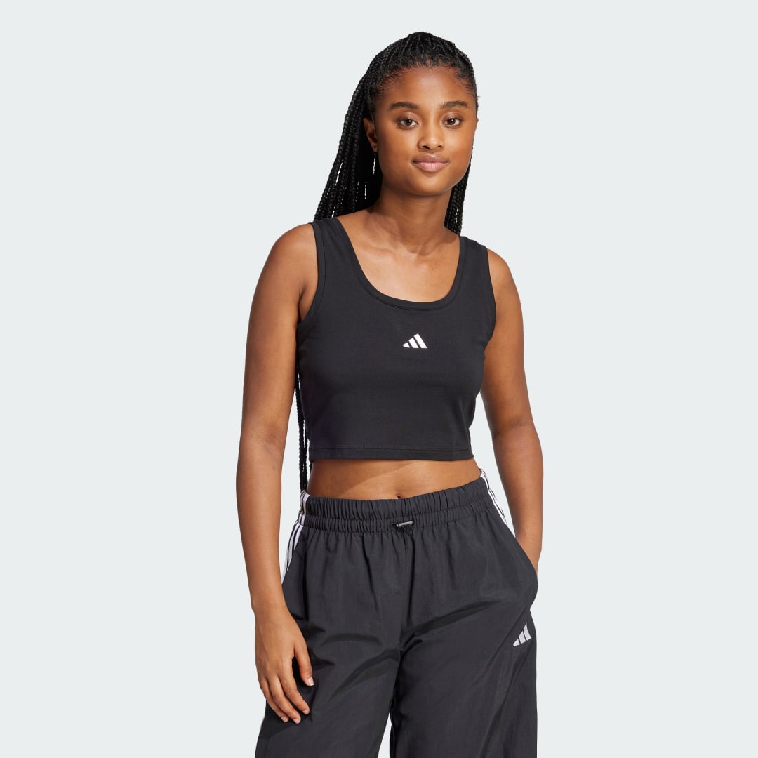 Съкратен топ adidas Performance Cotton Tank Top Черно | JE1321, 0