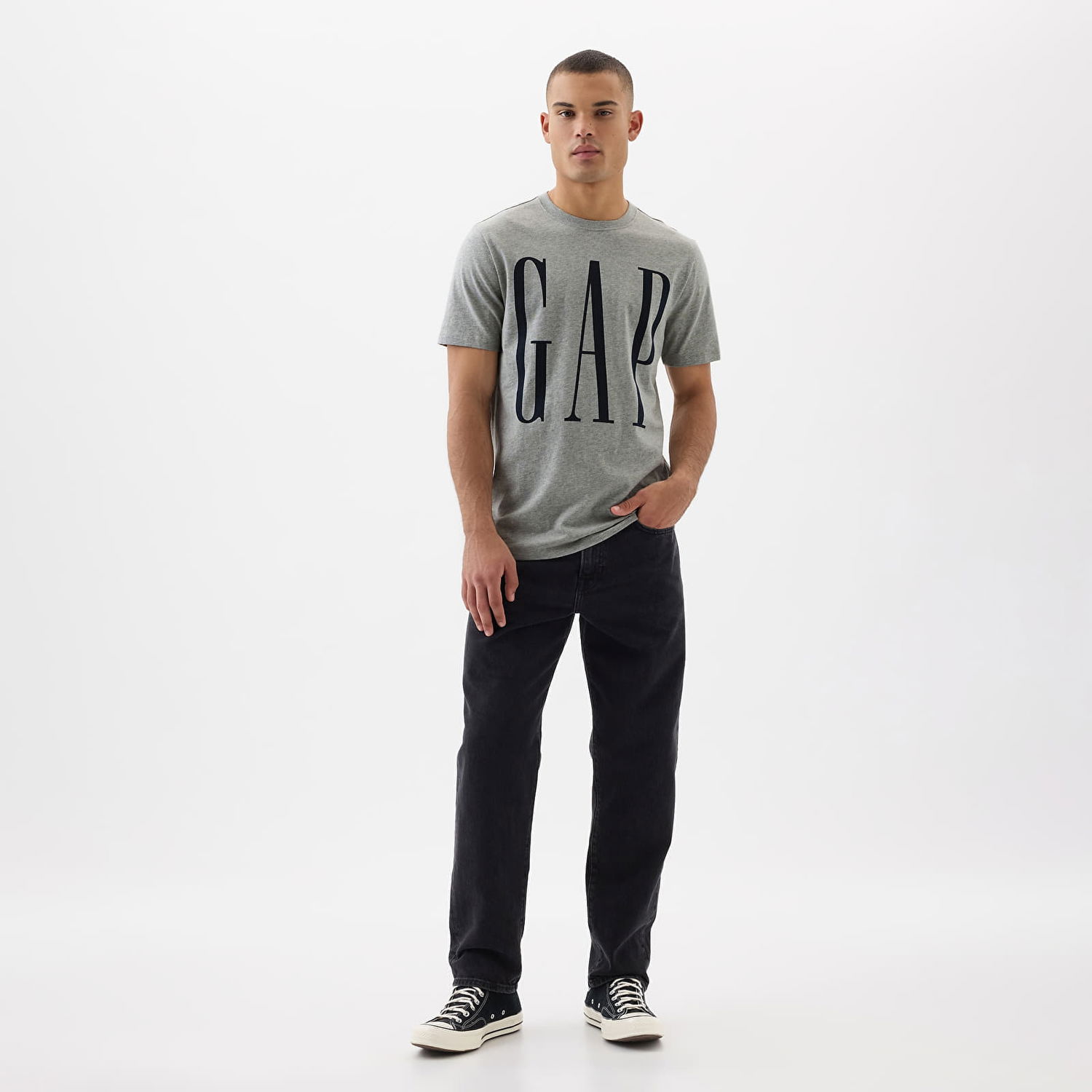 Тениска GAP Logo Tee Heather Grey Сиво | 866774-02, 1
