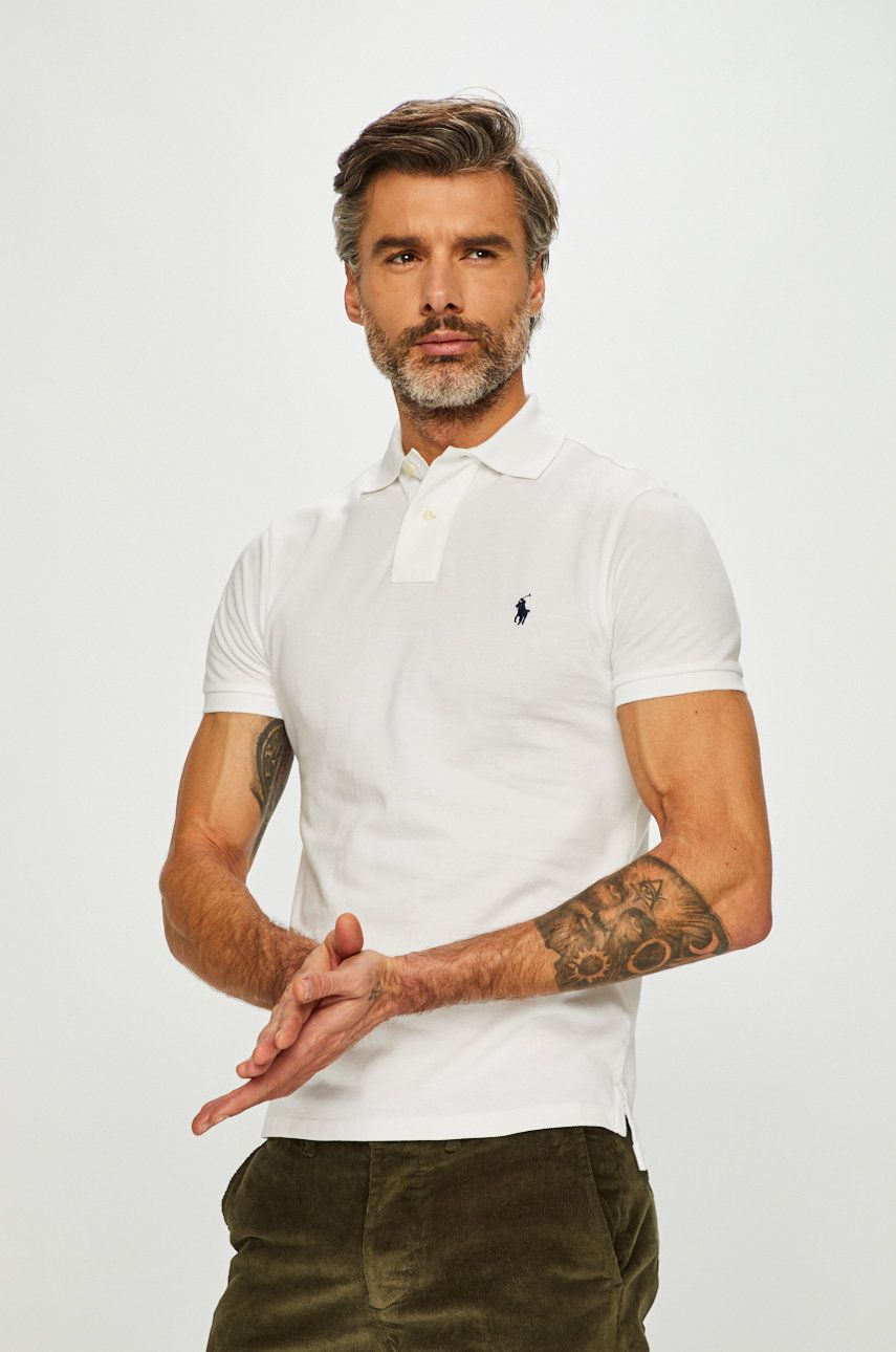 Поло тениска Polo by Ralph Lauren Custom Fit Polo Бяло | 710548797001, 0