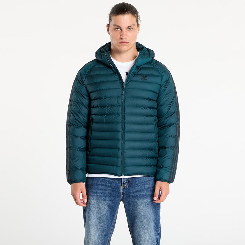 Пухо яке adidas Originals Adidas Synthetic Hooded Jacket Зелено | JX4116
